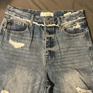 KanCan wide leg distressed jeans size 9/28